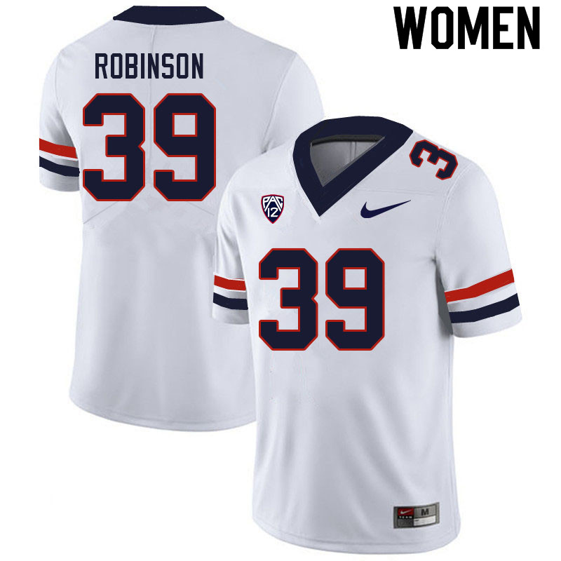 Women #39 Jeffrey Robinson Arizona Wildcats College Football Jerseys Sale-White - Click Image to Close